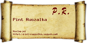 Pint Ruszalka névjegykártya